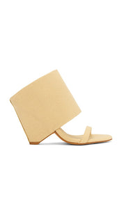 Jeffrey Campbell Shady Sandal in Beige | Beige Fabric Open Toe Heels for Women