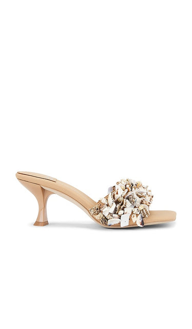 Jeffrey Campbell Shellbi Sandals in Beige | Natural Multi Open Toe Mules for Women