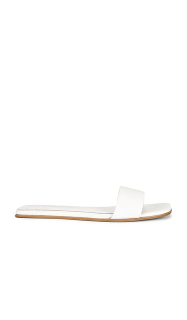 Jeffrey Campbell Vellum Sandal in White | White Flat Slides for Women