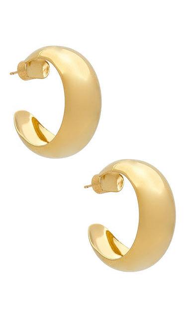 joolz by Martha Calvo Half Round Hoops in Metallic Gold