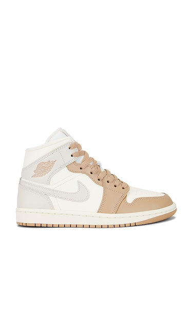 Jordan Air Jordan 1 Mid Sneaker in Ivory | Pale Ivory  Light Orewood Brown  Hemp &  Lifestyle Sneakers for Women