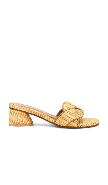 Kaanas Sierra Braided Basketweave Sandals in Brown | Caramel Slides for Women