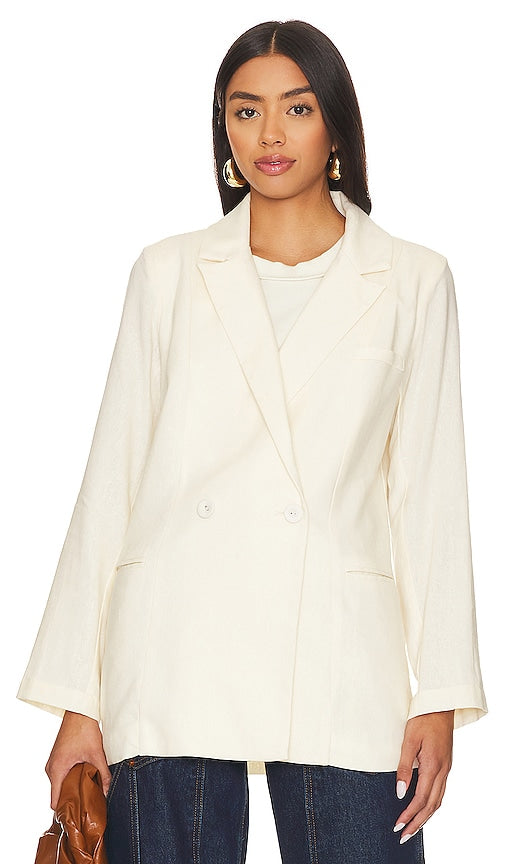 krisa Linen Blazer in Cream