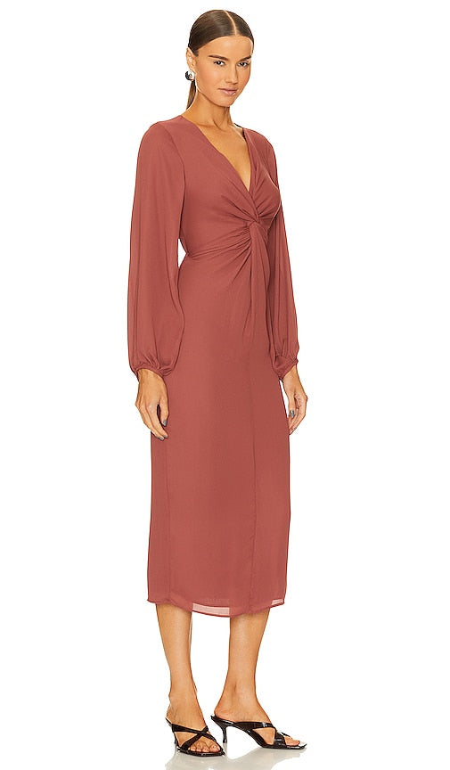 krisa Twist Front Maxi in Brown