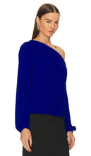 krisa Twist Shoulder Top in Blue