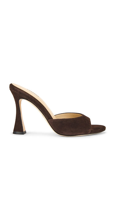L'AGENCE Avery Sandal in Brown | Dark Brown Open Toe Heels for Women