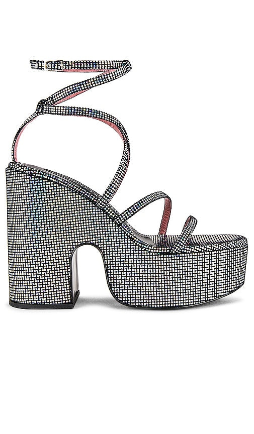 les petits joueurs Bianca Platform in Metallic Silver - les petits joueurs Plateforme Bianca en Argent Métallisé - les petits joueurs Bianca 金属银厚底鞋 - les petits joueurs Bianca-Plattform in Metallic-Silber - les petits joueurs 메탈릭 실버 소재의 비앙카 플랫폼 - les petits joueurs Bianca Platform in argento metallizzato