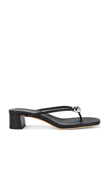 Loeffler Randall Odessa Sandal in Black | Black Nappa Heeled Sandals for Women