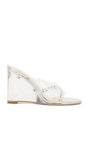 LPA Andre Wedge in Metallic Silver | Clear Pvc Wedge Sandals for Women