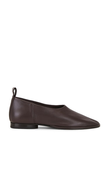 Mansur Gavriel Glove Slip On Flat in Chocolate | Chocolate Loafers & Oxfords Flats for Women