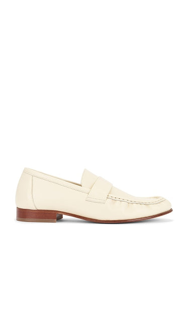 Mansur Gavriel Ruched Loafer in Ivory | Jasmine Loafers & Oxfords Flats for Women