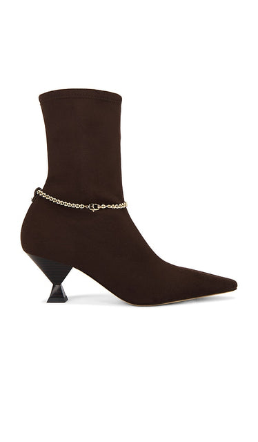 Maria Luca Nausica Stretch Boot in Chocolate | Chocolate Heeled Boots for Women