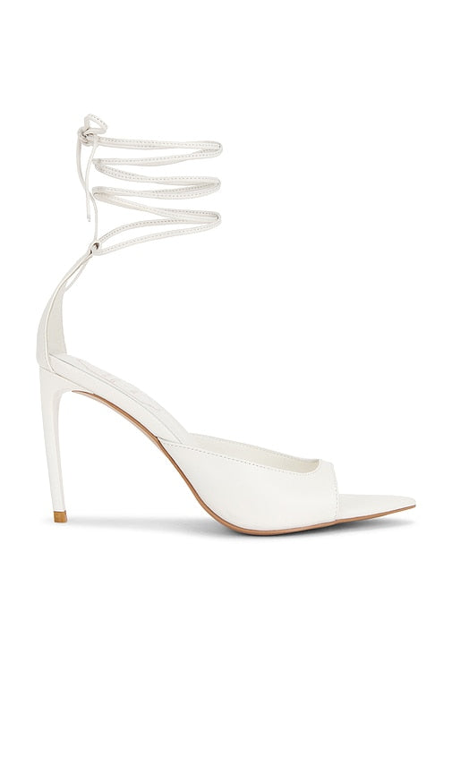Michael Costello x REVOLVE Tiera Heel in White | Ivory Strappy Sandals for Women