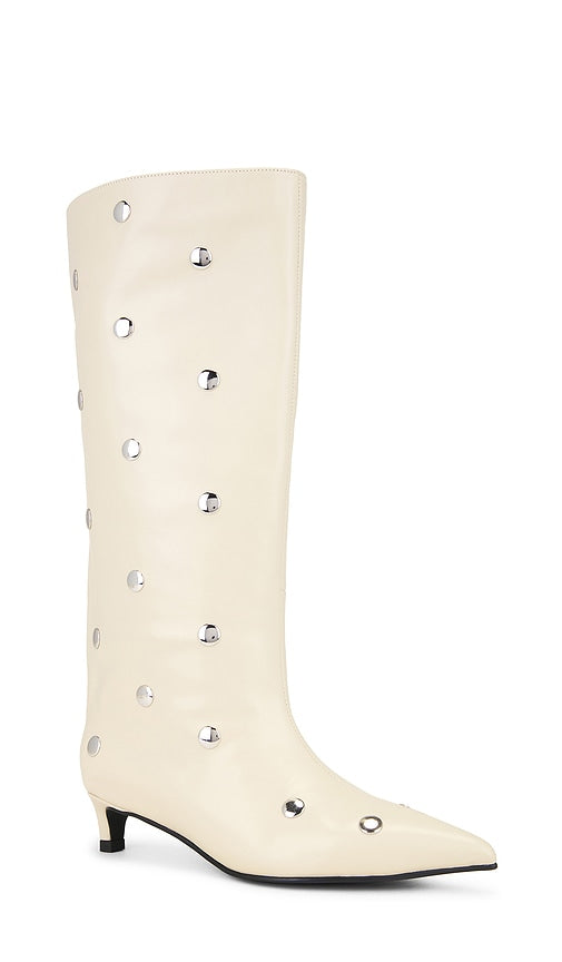 Nakedvice The Stacey Stud Boot in Ivory
