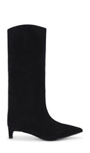 Nakedvice x REVOLVE The Stacey Boot in Black | Black Suede Heeled Boots for Women
