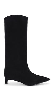 Nakedvice x REVOLVE The Stacey Boot in Black | Black Suede Heeled Boots for Women