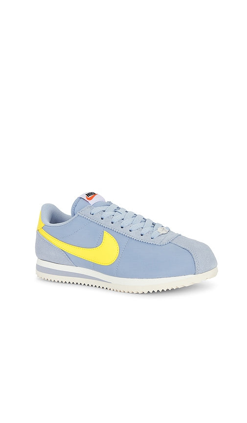Nike Cortez Textile Sneaker in Baby Blue