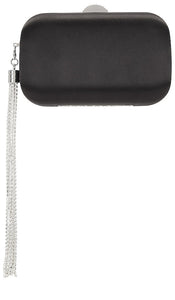 olga berg Ali Crystal Tassel Clutch in Black