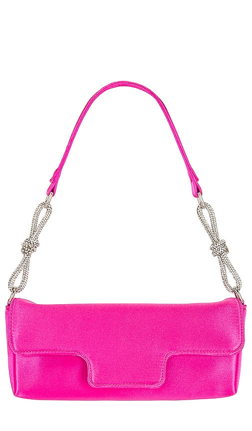 olga berg Calissa Crystal Bow Bag in Pink - olga berg - Sac Calissa avec nœud en cristal rose - olga berg Calissa 粉色水晶蝴蝶结包 - Olga Berg Calissa Kristallschleifentasche in Rosa - olga berg 칼리사 크리스탈 보우 백핑크 색상 - Borsa con fiocco in cristallo Calissa Olga Berg in rosa