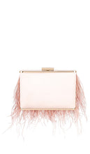 olga berg Estelle Feather Clutch in Blush