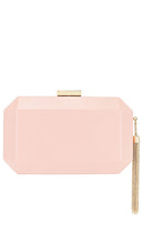 olga berg Lia Facetted Clutch With Tassel in Pink - olga berg Lia - Pochette à facettes avec pompon - Rose - olga berg Lia 粉色流苏切面手拿包 - Olga Berg Lia Facettierte Clutch mit Quaste in Rosa - olga berg Lia 태슬 패싯 클러치 핑크 색상 - Olga Berg Pochette Lia sfaccettata con nappa in rosa