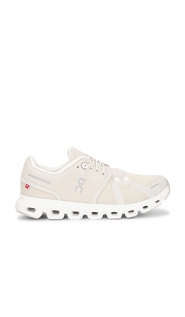 On Cloud 6 Sneaker in White | Pearl & White Athletic Sneakers for Women