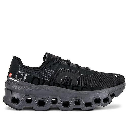 On Cloudmonster Sneaker in Black | Black & Magnet Athletic Sneakers for Women
