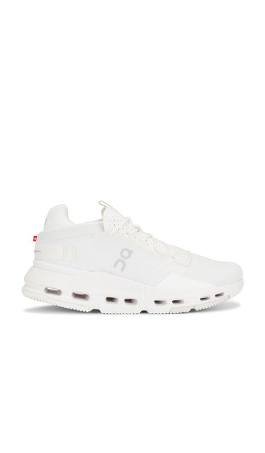 On Cloudnova 2 Sneaker in White | All White Low Top Sneakers for Women