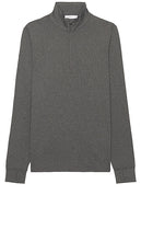 onia Everyday Half Zip Sweater in Charcoal - onia Everyday Pull demi-zippé en charbon de bois - onia Everyday 木炭色半拉链毛衣 - Onia Everyday Pullover mit halbem Reißverschluss in Anthrazit - onia Everyday 하프집 스웨터 차콜 색상 - Maglione a mezza zip onia Everyday in carbone