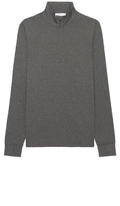 onia Everyday Half Zip Sweater in Charcoal - onia Everyday Pull demi-zippé en charbon de bois - onia Everyday 木炭色半拉链毛衣 - Onia Everyday Pullover mit halbem Reißverschluss in Anthrazit - onia Everyday 하프집 스웨터 차콜 색상 - Maglione a mezza zip onia Everyday in carbone