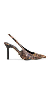 PAIGE Sienna Pump in Brown | Chestnut Sling Back Heels for Women