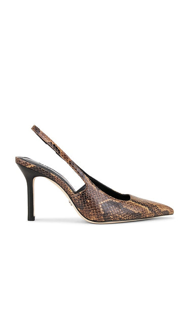 PAIGE Sienna Pump in Brown | Chestnut Sling Back Heels for Women