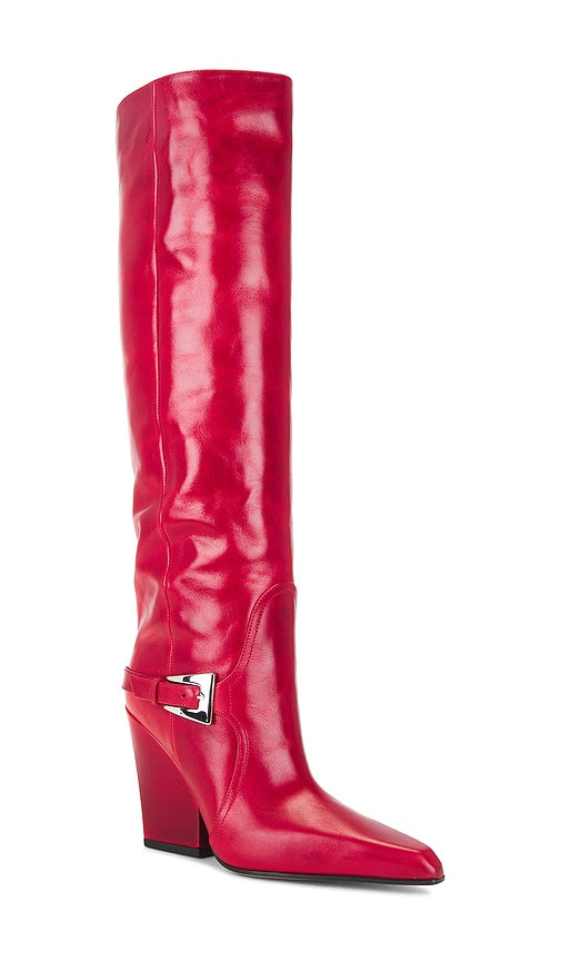 Paris Texas Jane Buckle Boot in Red