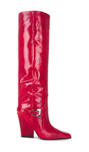 Paris Texas Jane Buckle Boot in Red | Rubino Heeled Boots for Women