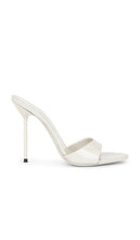 Paris Texas Lidia Mule in White | Ice Grey Open Toe Mules for Women