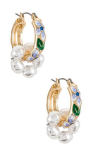 petit moments Baroque Earrings in Metallic Gold,Blue