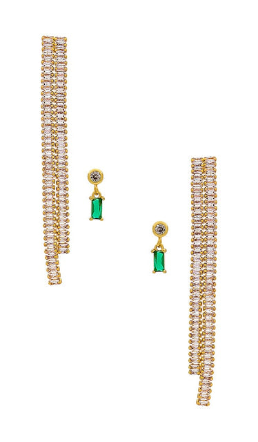 petit moments Katharyn & Adamas Earring Set in Green