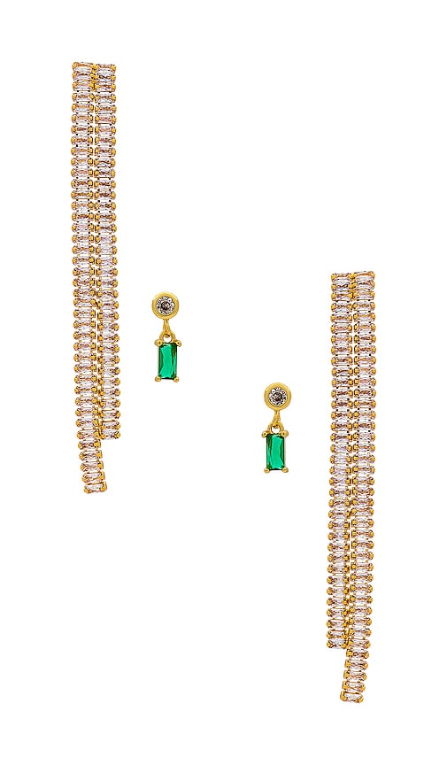 petit moments Katharyn & Adamas Earring Set in Green