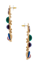 petit moments Multi Stone Earrings in Metallic Gold