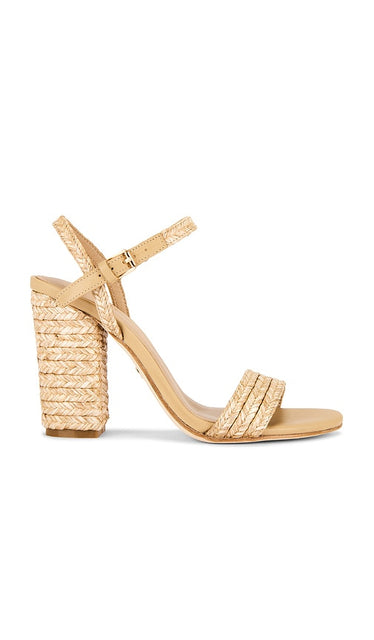 RAYE Alessia Sandal in Tan | Natural Heeled Sandals for Women