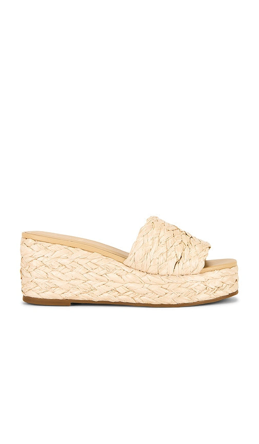 RAYE Anais Sandal in Neutral | Natural Raffia Platform Sandals for Women