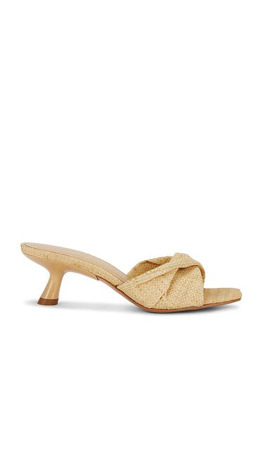 RAYE Avital Sandal in Neutral | Natural Raffia Heeled Sandals for Women