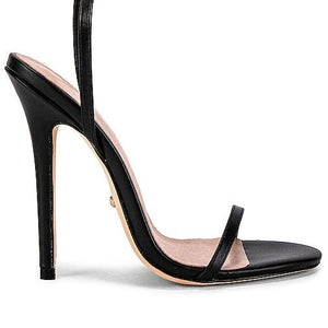 RAYE Bali Heel in Black | Black Calf Open Toe Heels for Women
