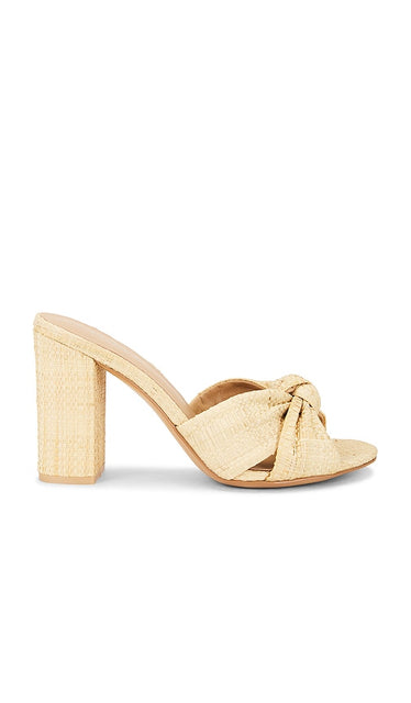 RAYE Beatriz Sandal in Neutral | Raffia Heeled Sandals for Women
