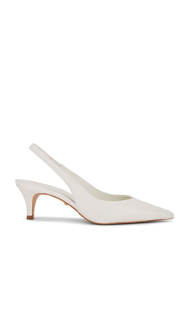 RAYE Calista Slingback in White | White Sling Back Heels for Women