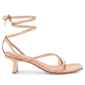 RAYE Delaney Heel in Beige | Dark Beige Heeled Sandals for Women