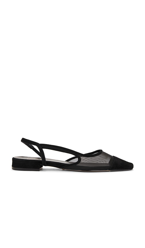 RAYE Dorit Flat in Black | Black Mesh Black Flats for Women