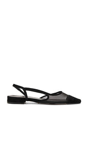 RAYE Dorit Flat in Black | Black Mesh Black Flats for Women
