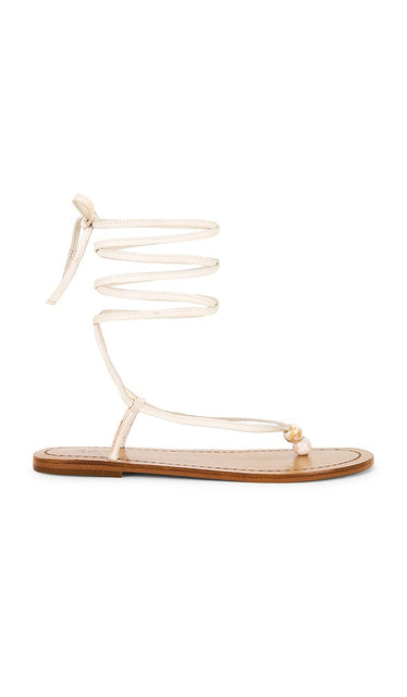 RAYE Eva Sandal in Ivory | Ivory Flat Sandals for Women