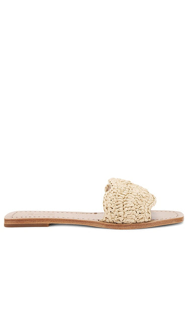 RAYE Helen Sandal in Beige | Natural Flat Slides for Women